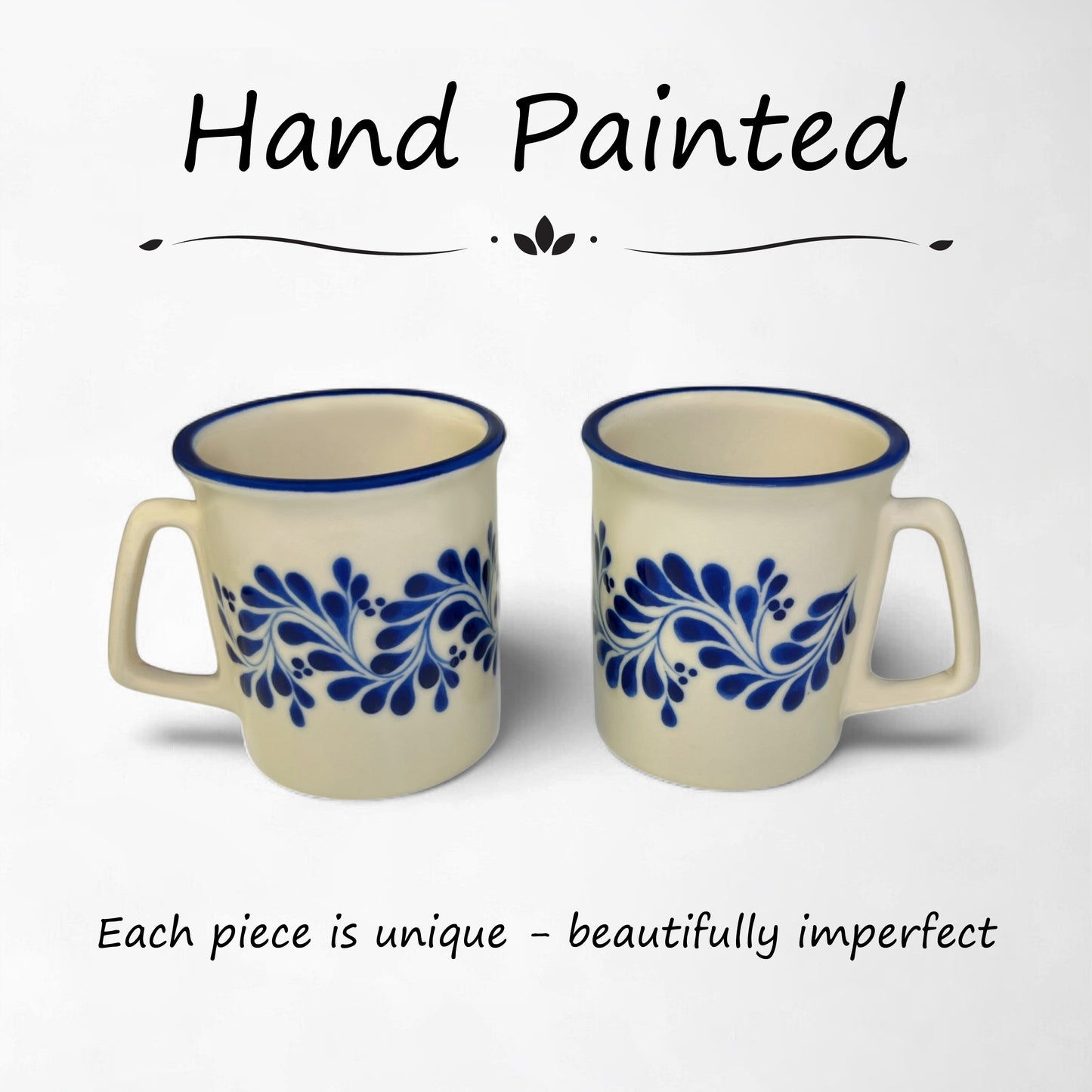 Gift ready set of two ceramic mugs. perfect for coffee lovers or tea lovers.